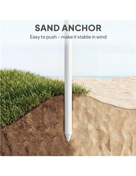 Outsunny 1.8 m Beach Umbrella Parasol with Sand Anchor, Portable Tilting Garden Parasol with Adjustable Height, Green - pic 189505 | FastDaddyshop
