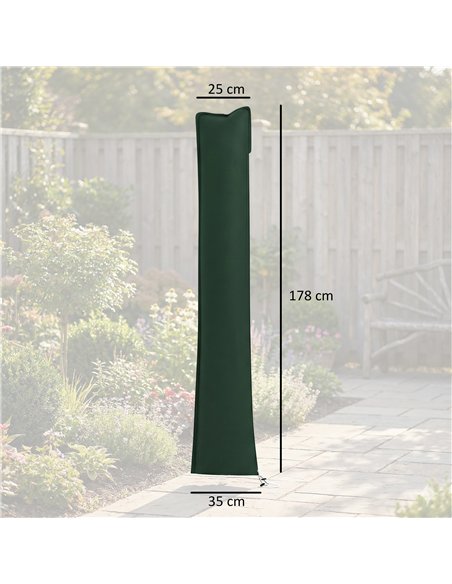 Outsunny Parasol Cover, Cantilever Umbrella Cover for 2-3.5 m Parasols, Banana Umbrella Protector with Zipper, Green - pic 189519 | FastDaddyshop