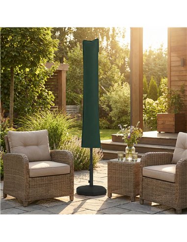 Outsunny Parasol Cover, Cantilever Umbrella Cover for 2-3.5 m Parasols, Banana Umbrella Protector with Zipper, Green