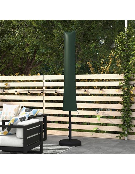 Outsunny Parasol Cover, Cantilever Umbrella Cover for 2-3.5 m Parasols, Banana Umbrella Protector with Zipper, Green - pic 189525 | FastDaddyshop