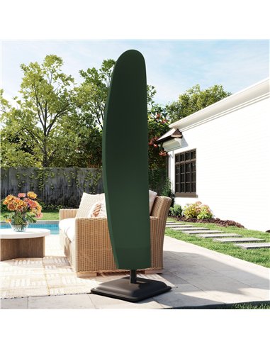 Outsunny Parasol Cover, 300D Oxford Cantilever Umbrella Cover Fit for 2-4m Parasol, Green