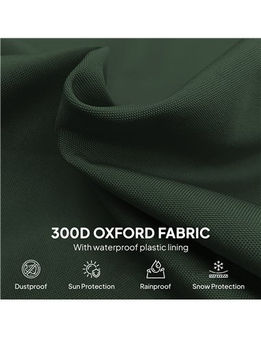 Outsunny Parasol Cover, 300D Oxford Cantilever Umbrella Cover Fit for 2-4m Parasol, Green