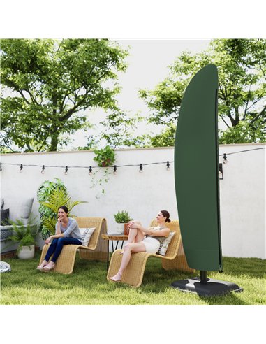 Outsunny Parasol Cover, 300D Oxford Cantilever Umbrella Cover Fit for 2-4m Parasol, Green