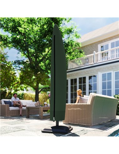 Outsunny Parasol Cover, 300D Oxford Cantilever Umbrella Cover Fit for 2-4m Parasol, Green