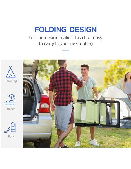Outsunny Folding Garden Chairs Set of 2, 5-Position Recliner Camping Chair with High Back, All Weather Texteline Seat, Portable  - pic 189619 | FastDaddyshop