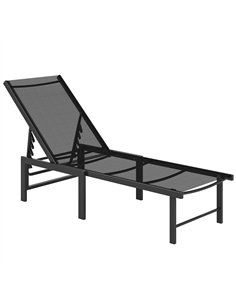 Outsunny Reclining Sun Lounger - Black