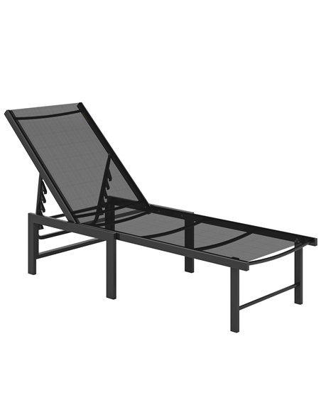 Outsunny Reclining Sun Lounger - Black - pic 189652 | FastDaddyshop