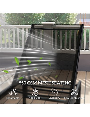 Outsunny Reclining Sun Lounger - Black