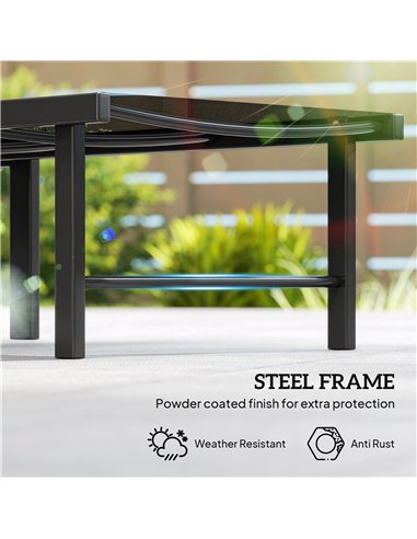 Outsunny Reclining Sun Lounger - Black