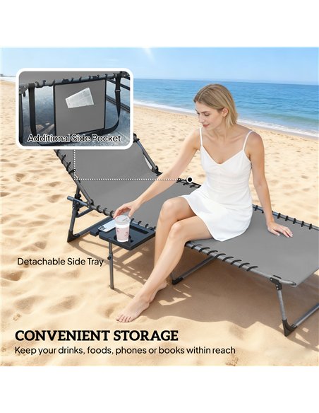 Outsunny Five-Position Reclining Sun Loungers Set of 2 - Grey - pic 189702 | FastDaddyshop