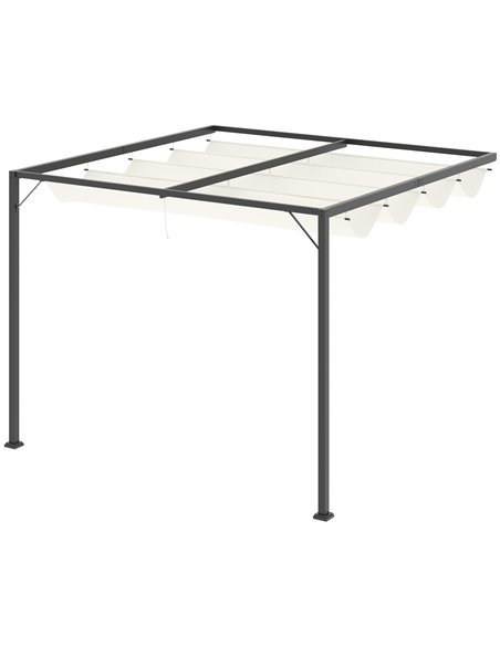 Outsunny 3x3m Outdoor Pergola, Patio Shelter Sun Shade, Cream White - pic 18971 | FastDaddyshop