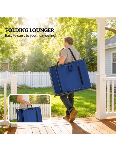 Outsunny Five-Position Reclining Sun Loungers Set of 2 - Dark Blue - pic 189712 | FastDaddyshop