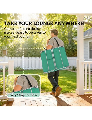 Outsunny 5-Position Adjustable Sun Loungers Set of 2 with Reading Hole and Side Pocket, Green