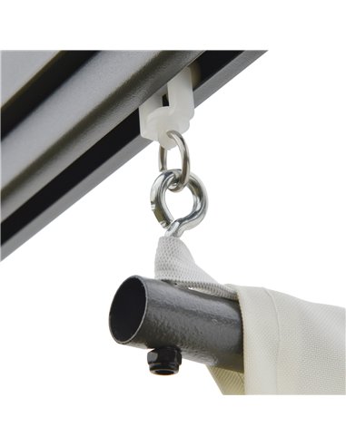 Outsunny 3 x 3(m) Outdoor Pergola Retractable Canopy Wall Mounted Gazebo Patio Shelter Sun Shade, Cream White