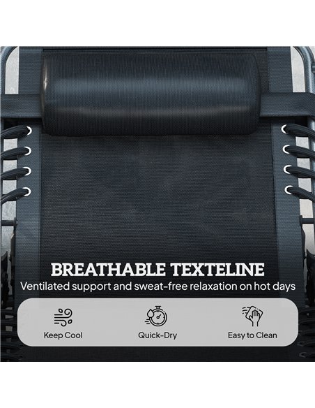 Outsunny Folding Sun Lounger with Canopy, Reclining Sunbed with Cushion, Side Pocket, Carrying Handle, Dark Blue - pic 189802 | FastDaddyshop