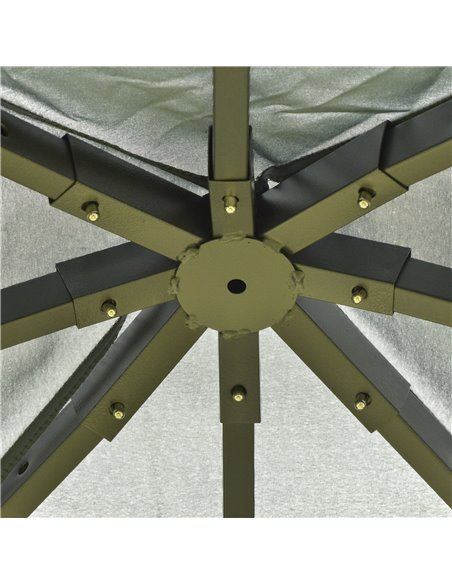 Outsunny 3(m) Garden Gazebo Canopy Party Tent Garden Pavilion Patio Shelter Aluminum Frame with Curtains, Netting Sidewalls, Gre - pic 18986 | FastDaddyshop