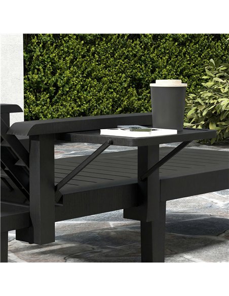 Outsunny Set of 2 Reclining Sun Loungers, 5 Positions Adjustable Outdoor Chaise Lounge Chair with Armrests, Black - pic 189885 | FastDaddyshop
