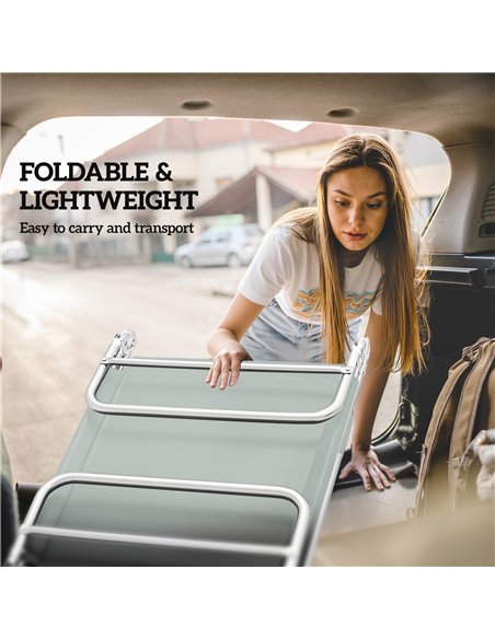 Outsunny Steel Frame Sun Lounger, with Reclining Back - Light Grey - pic 189963 | FastDaddyshop
