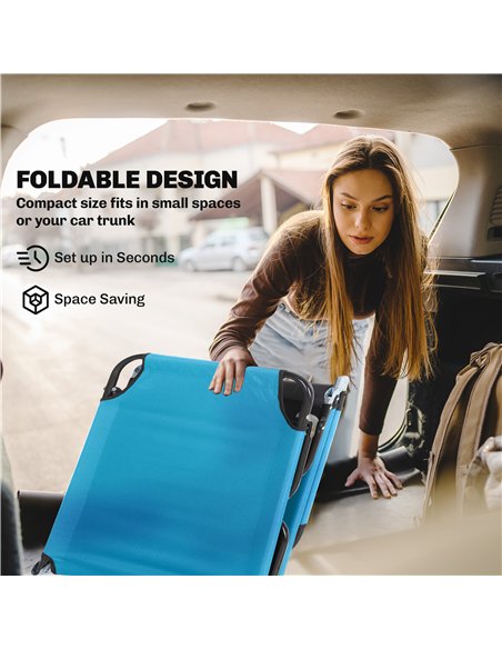 Outsunny Garden Sun Lounger, with Five-Position Back - Sky Blue - pic 189999 | FastDaddyshop