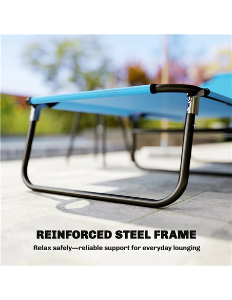 Outsunny Garden Sun Lounger, with Five-Position Back - Sky Blue - pic 190000 | FastDaddyshop