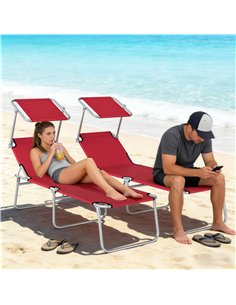 Outsunny Outdoor Foldable Sun Lounger Set of 2, 4 Level Adjustable Backrest Reclining Sun Lounger Chair with Angle 2