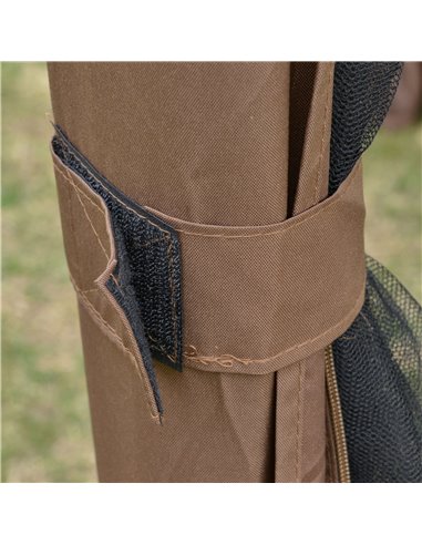 Outsunny 3.2m Pop Up Gazebo Hexagonal Canopy Tent Outdoor Sun Protection with Mesh Sidewalls, Handy Bag, Brown