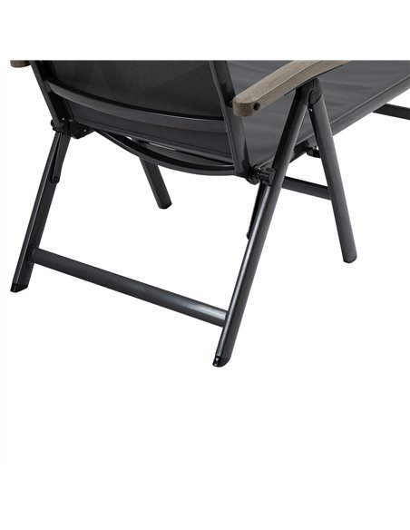 Outsunny Set of 2 Outdoor Folding Sun Loungers, 5-Position Adjustable Chaise Lounge Chairs with Aluminium Frame for Patio, Garde - pic 190091 | FastDaddyshop