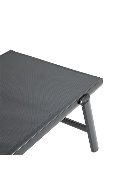 Outsunny Set of 2 Outdoor Folding Sun Loungers, 5-Position Adjustable Chaise Lounge Chairs with Aluminium Frame for Patio, Garde - pic 190092 | FastDaddyshop