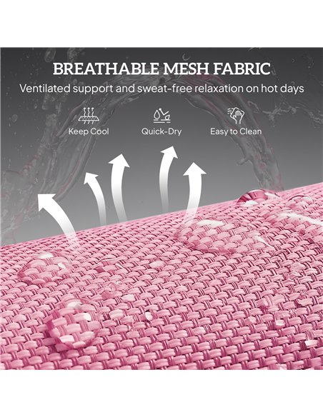 Outsunny Folding Sun Lounger with Head Pillow - Pink - pic 190097 | FastDaddyshop