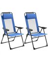 Outsunny Folding Garden Chairs Set of 2, 5-Position Recliner Camping Chair with High Back, All Weather Texteline Seat, Portable 