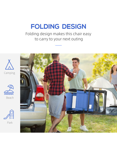 Outsunny Folding Garden Chairs Set of 2, 5-Position Recliner Camping Chair with High Back, All Weather Texteline Seat, Portable  - pic 190114 | FastDaddyshop