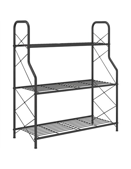 Outsunny 3-Tier Metal Plant Stand, Heavy Duty Ladder Shelf Potted Plants Display Rack, Indoor Outdoor Flower Pot Holder - pic 190138 | FastDaddyshop