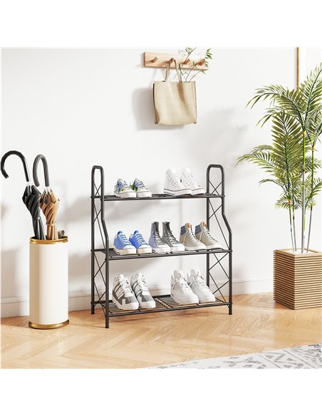 Outsunny 3-Tier Metal Plant Stand, Heavy Duty Ladder Shelf Potted Plants Display Rack, Indoor Outdoor Flower Pot Holder - pic 190146 | FastDaddyshop