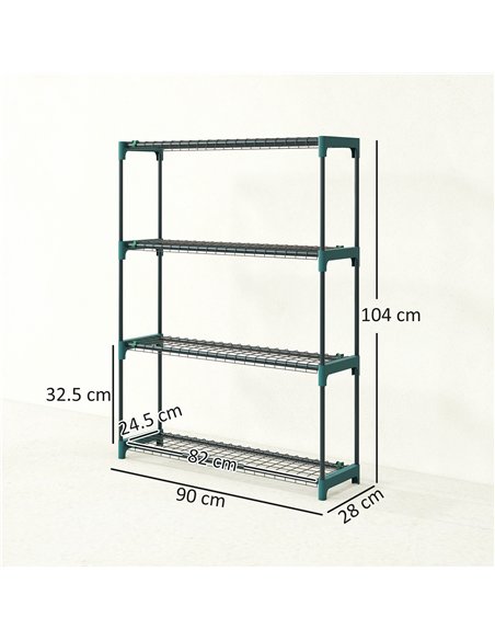 Outsunny 4-Tier Plant Stand Indoor Outdoor, Set of 2 Metal Plant Shelf with Rack Buckles for Easy Assembly, Flower Display Rack - pic 190149 | FastDaddyshop