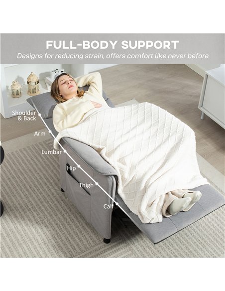 HOMCOM Power Recliner Chair, Reclining Chair with Remote, Pocket Springs, Silent Motor and Side Pockets, Grey - pic 190172 | FastDaddyshop