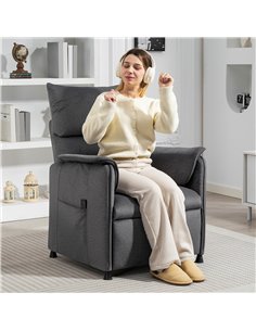 HOMCOM Power Recliner Chair, Reclining Chair with Remote, Pocket Springs, Silent Motor and Side Pockets, Black 2