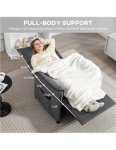 HOMCOM Power Recliner Chair, Reclining Chair with Remote, Pocket Springs, Silent Motor and Side Pockets, Black