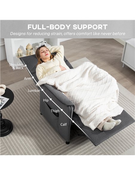 HOMCOM Power Recliner Chair, Reclining Chair with Remote, Pocket Springs, Silent Motor and Side Pockets, Black - pic 190181 | FastDaddyshop
