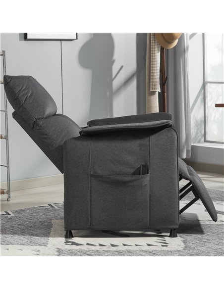 HOMCOM Power Recliner Chair, Reclining Chair with Remote, Pocket Springs, Silent Motor and Side Pockets, Black - pic 190182 | FastDaddyshop