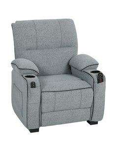 HOMCOM Electric Massage Recliner Armchair with Vibration, Heat, Whisper-Quiet Motor, Memory Function, Velvet Power Reclining Cha