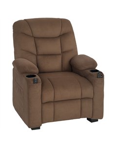 HOMCOM Electric Massage Recliner Armchair with Vibration, Heat, Whisper-Quiet Motor, Memory Function, Fleece Power Reclining Cha