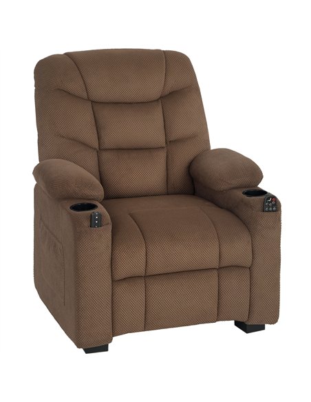 HOMCOM Electric Massage Recliner Armchair with Vibration, Heat, Whisper-Quiet Motor, Memory Function, Fleece Power Reclining Cha - pic 190192 | FastDaddyshop