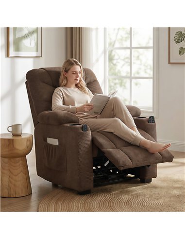 HOMCOM Electric Massage Recliner Armchair with Vibration, Heat, Whisper-Quiet Motor, Memory Function, Fleece Power Reclining Cha