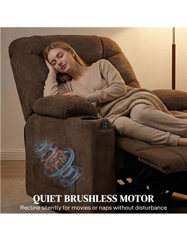 HOMCOM Electric Massage Recliner Armchair with Vibration, Heat, Whisper-Quiet Motor, Memory Function, Fleece Power Reclining Cha