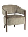 HOMCOM Accent Chair, Upholstered Tub Chair with Solid Wood Frame and Legs, Light Brown
