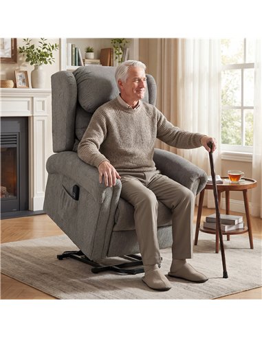 HOMCOM Velvet-Feel Electric Riser Recliner Chair, Power Lift Recliner Chair for Elderly with Remote Control, Dark Grey