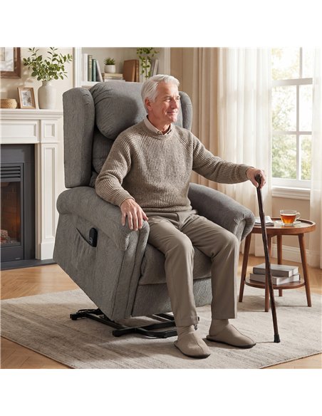 HOMCOM Velvet-Feel Electric Riser Recliner Chair, Power Lift Recliner Chair for Elderly with Remote Control, Dark Grey - pic 190274 | FastDaddyshop