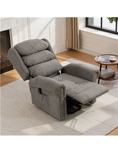HOMCOM Velvet-Feel Electric Riser Recliner Chair, Power Lift Recliner Chair for Elderly with Remote Control, Dark Grey