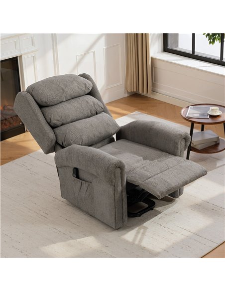 HOMCOM Velvet-Feel Electric Riser Recliner Chair, Power Lift Recliner Chair for Elderly with Remote Control, Dark Grey - pic 190279 | FastDaddyshop