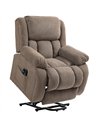HOMCOM Riser Recliner Armchair with 8 Vibration Massage and Lumbar Heater, Wide Seat, USB Port, Light Brown